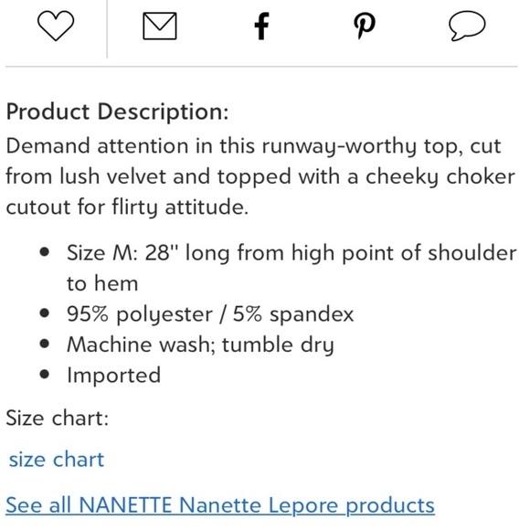 NANETTE LEPORE Crushed Velvet Choker-Style Top - Picture 4 of 10